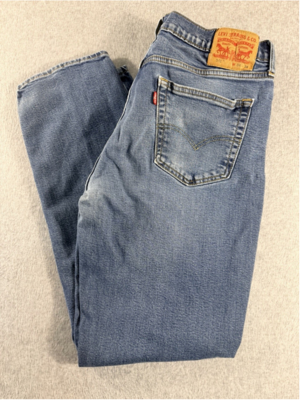 Levis 541 Athletic Fit Jeans Mens 34x34 Medium Wash Stretch Denim